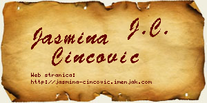 Jasmina Cincović vizit kartica